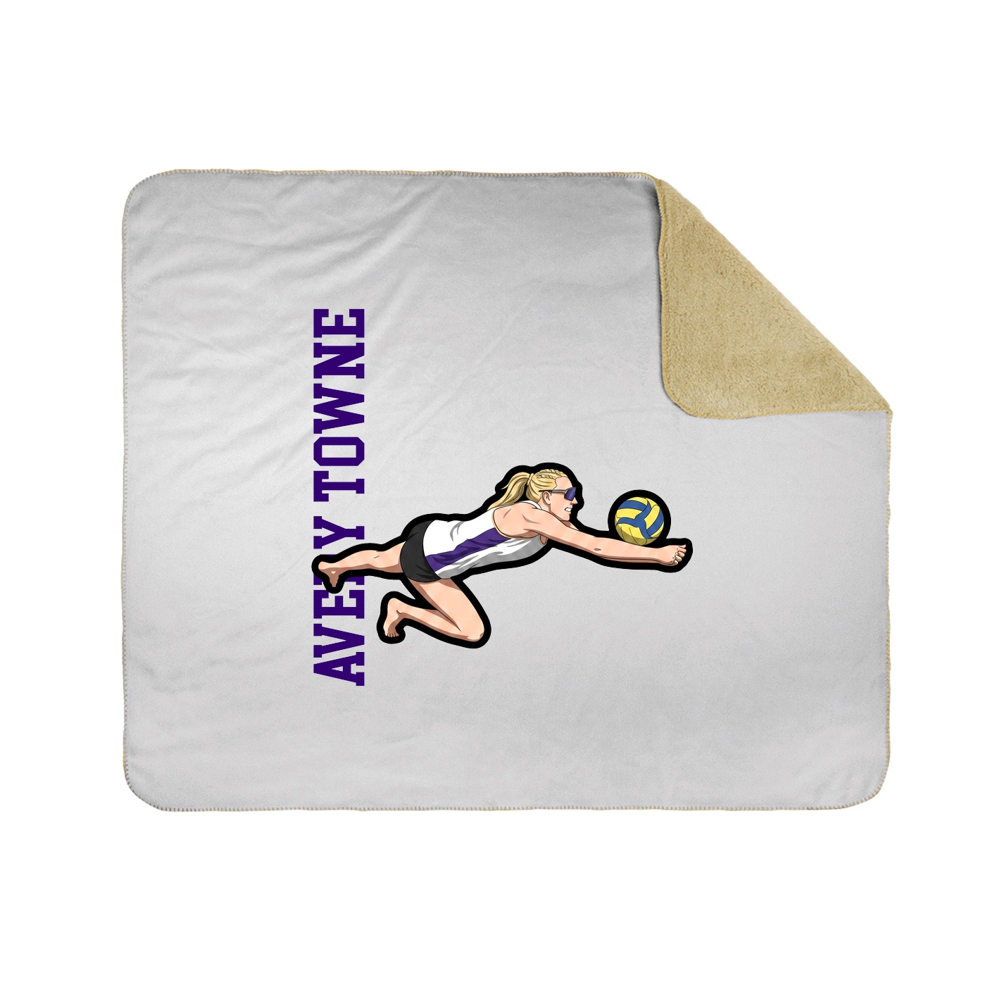 Throw Blanket — Name Vertical in White