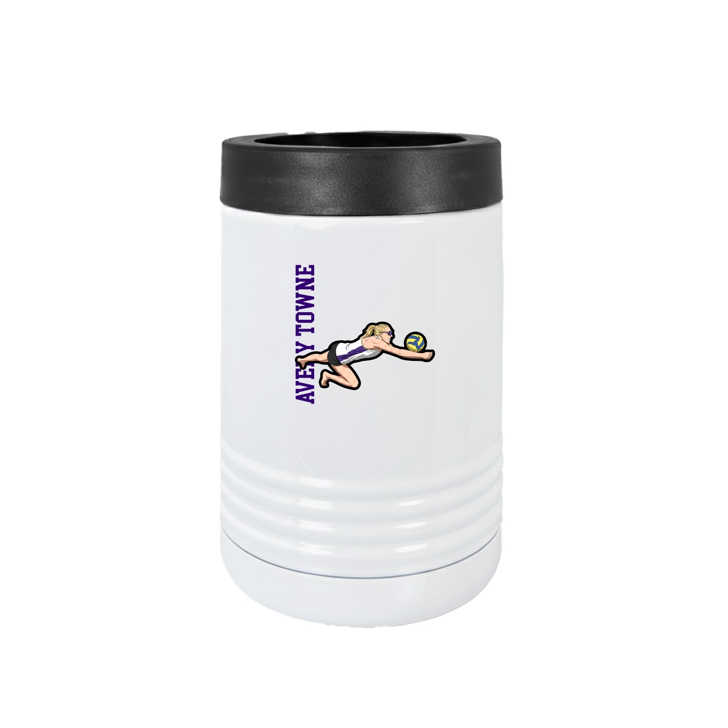 Beverage Holder — Name Vertical in White