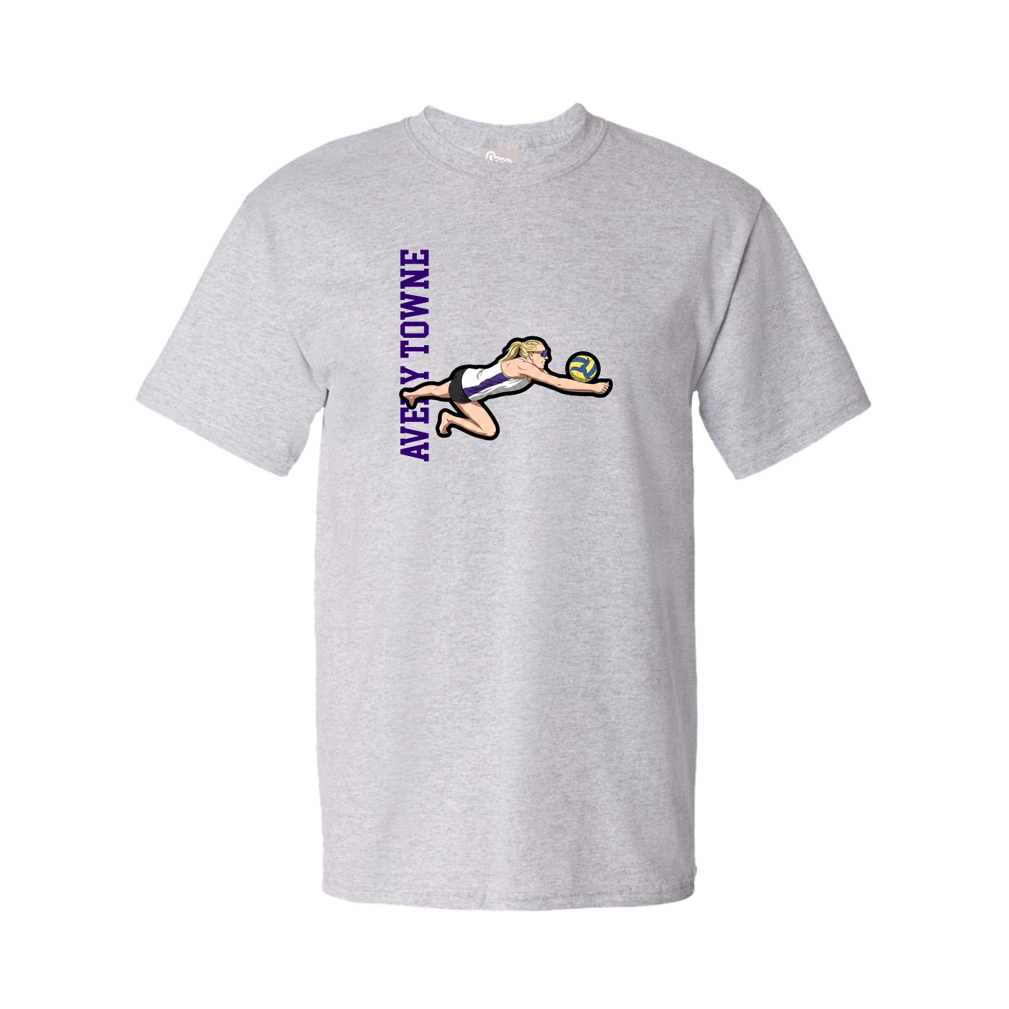Tee — Name Vertical in Grey