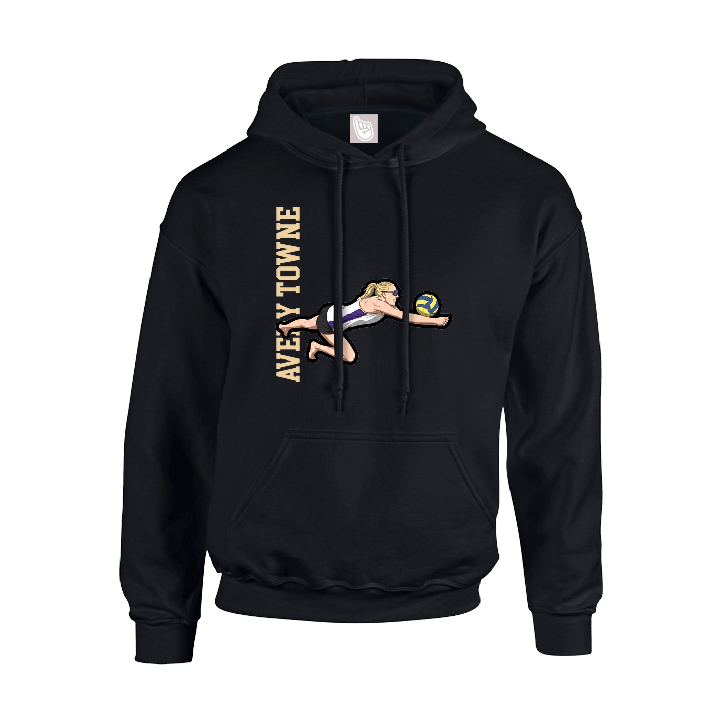 Youth Hoodie — Name Vertical in Black