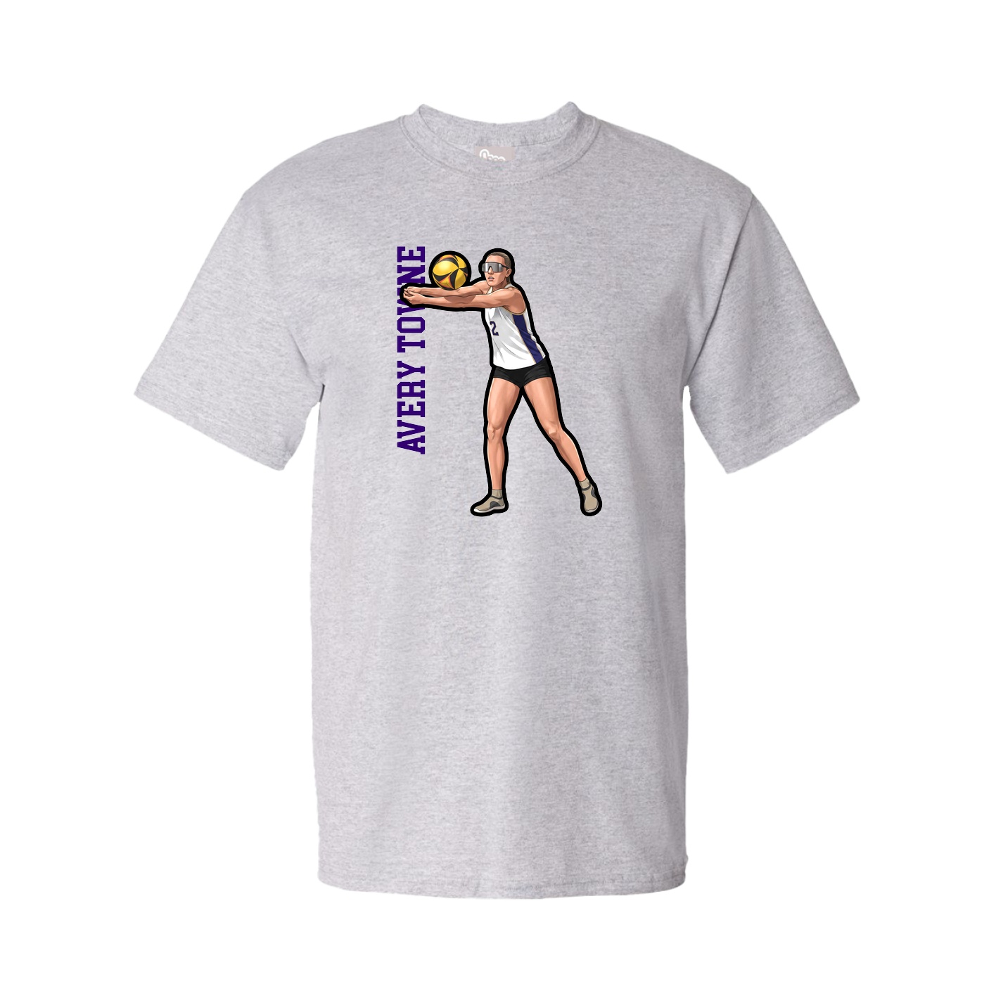 Youth Tee — Name Vertical in Grey