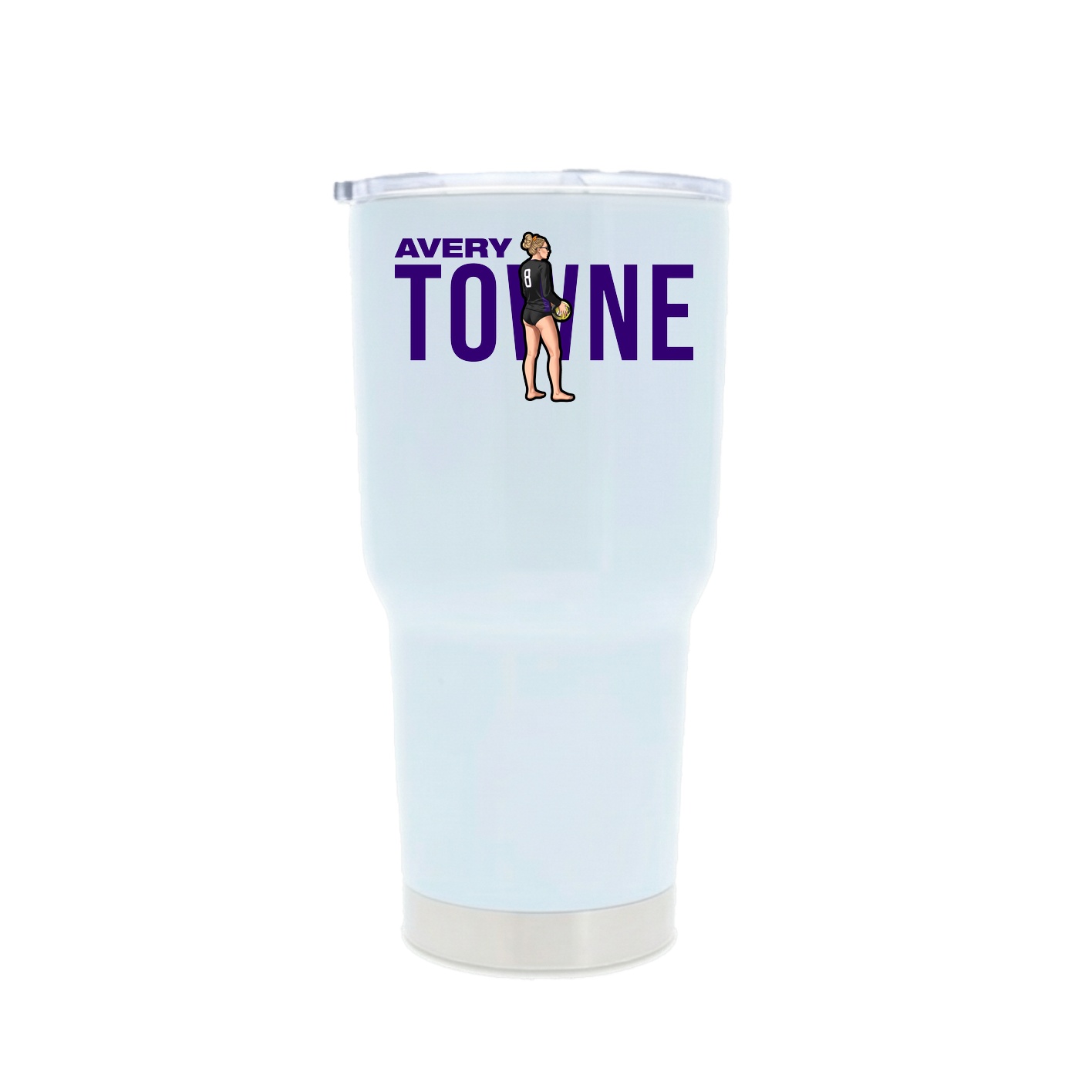 30oz Stainless Steel Tumbler — Player Name in White