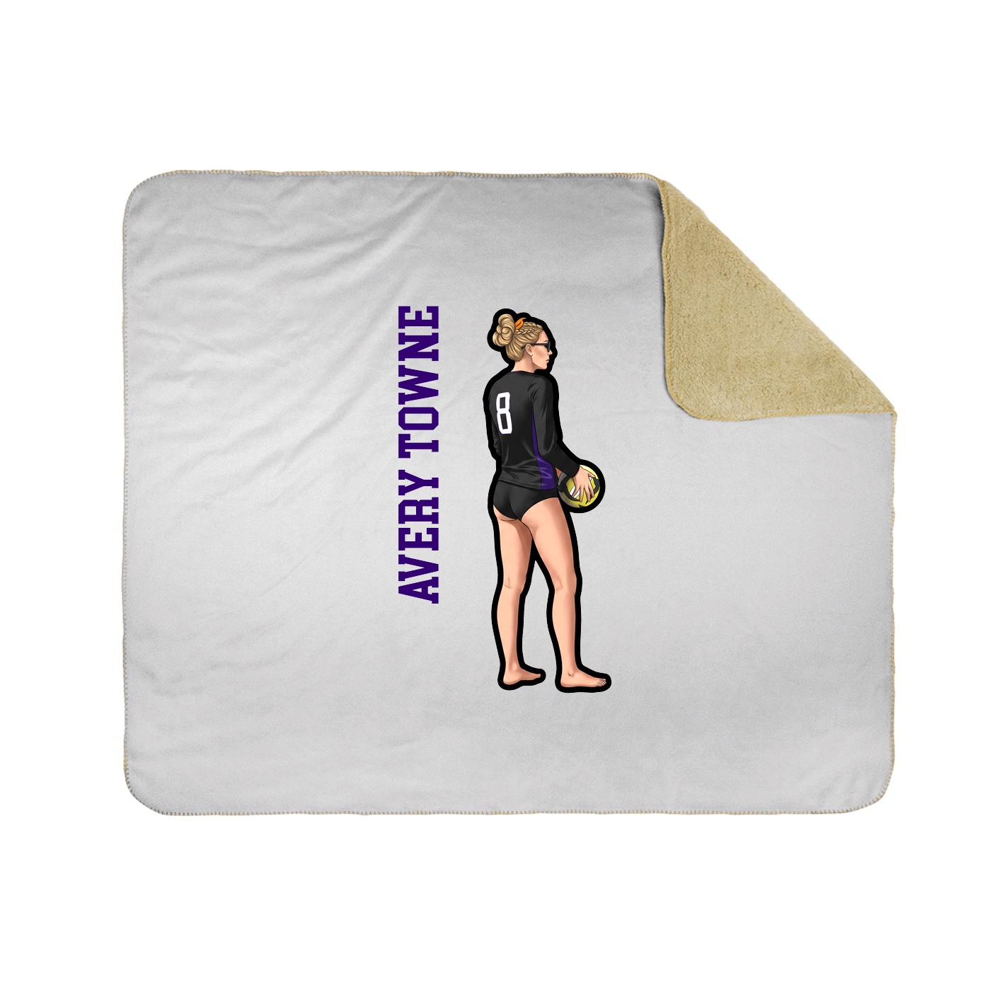 Throw Blanket — Name Vertical in White
