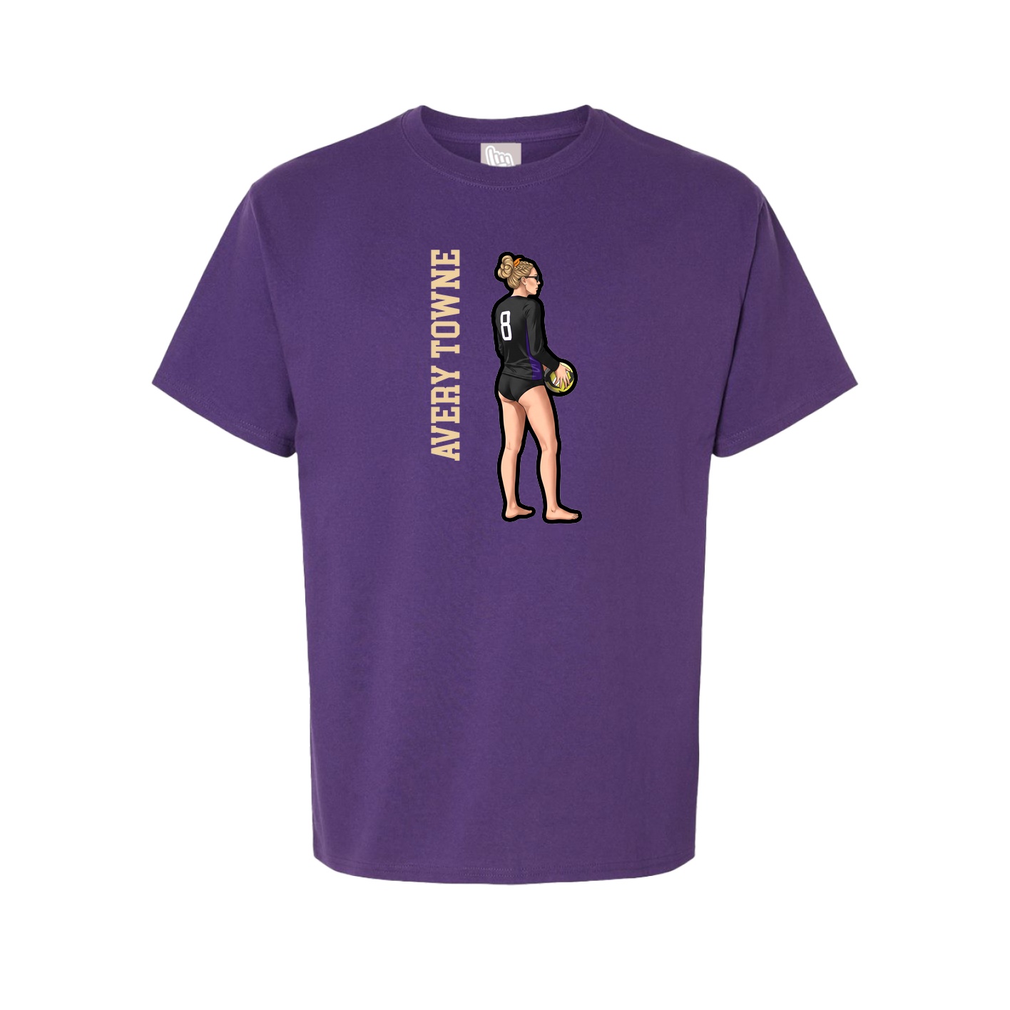 Youth Tee — Name Vertical in Purple