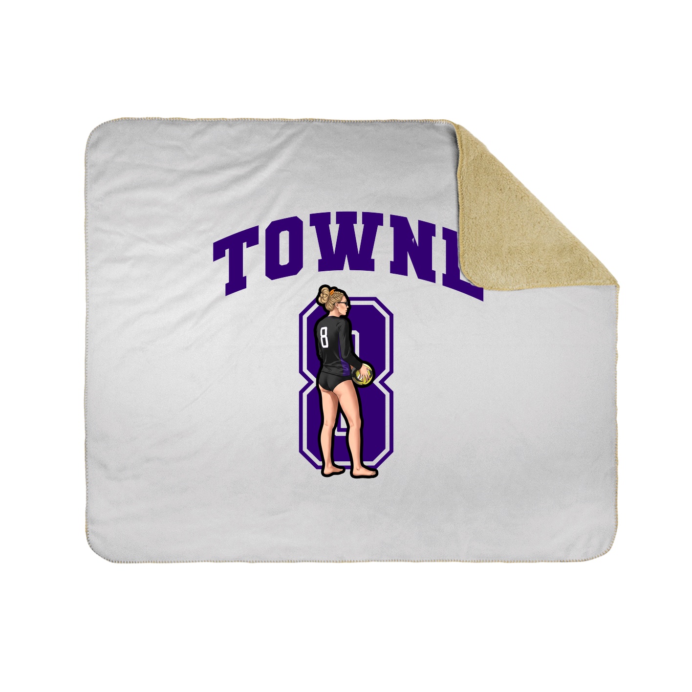 Throw Blanket — Number in White