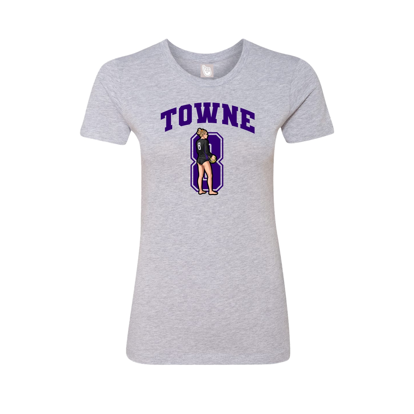 Fitted Women's Tee — Number in Grey