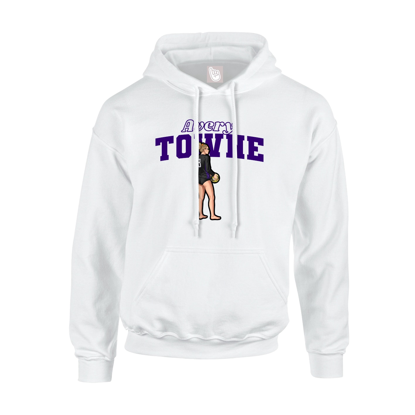 Hoodie — Name Arch in White