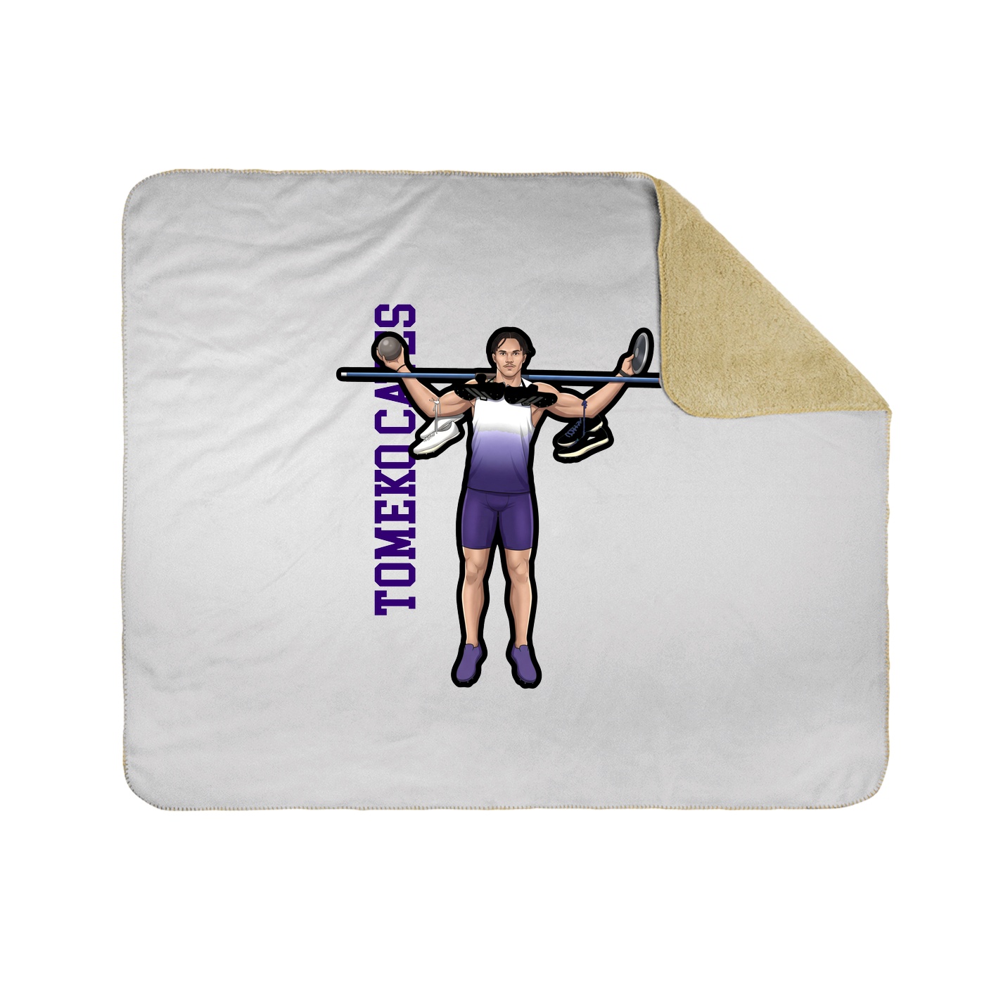 Throw Blanket — Name Vertical in White