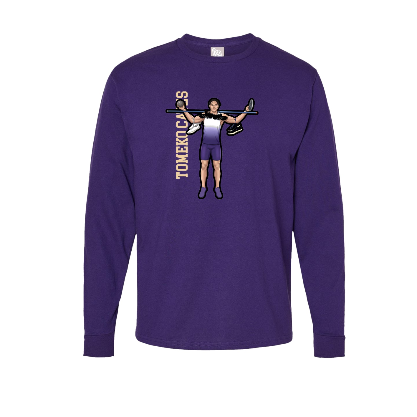 Long Sleeve Tee — Name Vertical in Purple