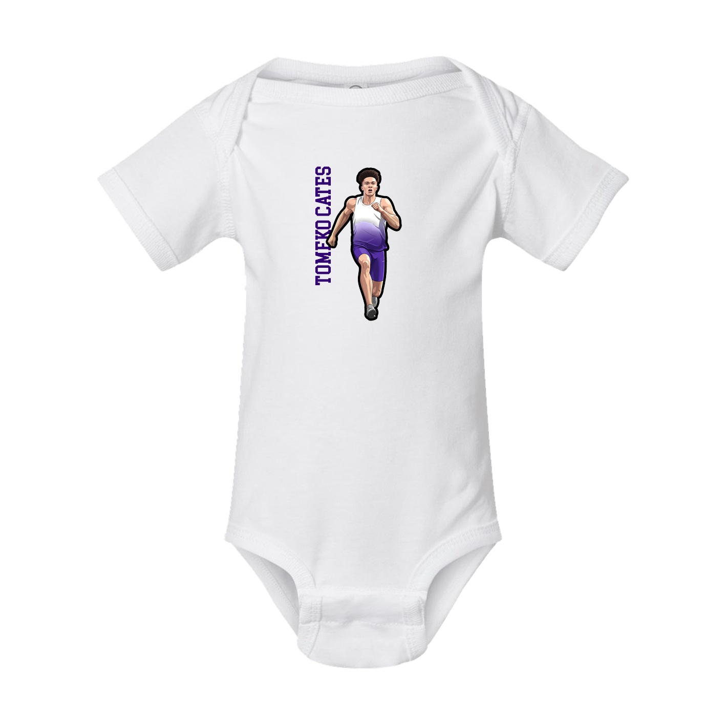 Baby Onesie — Name Vertical in White