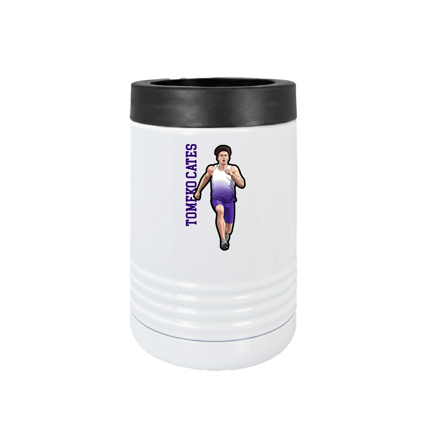 Beverage Holder — Name Vertical in White