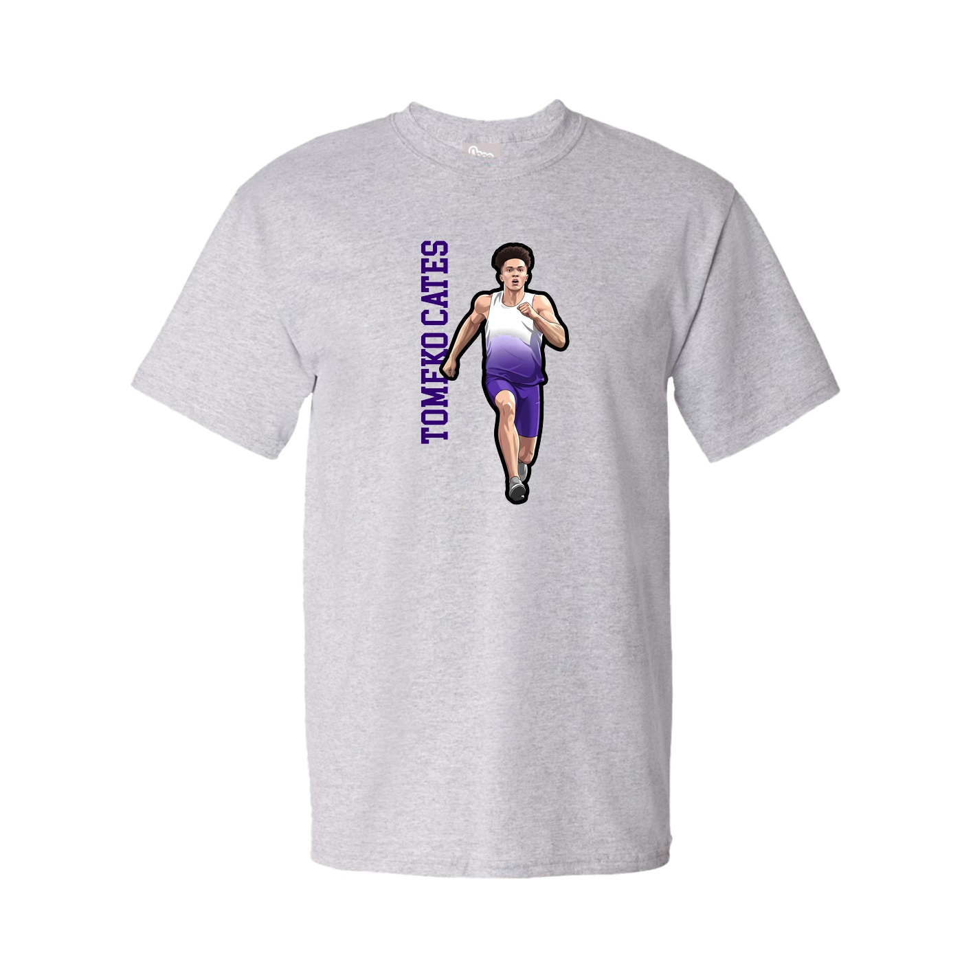 Tee — Name Vertical in Grey