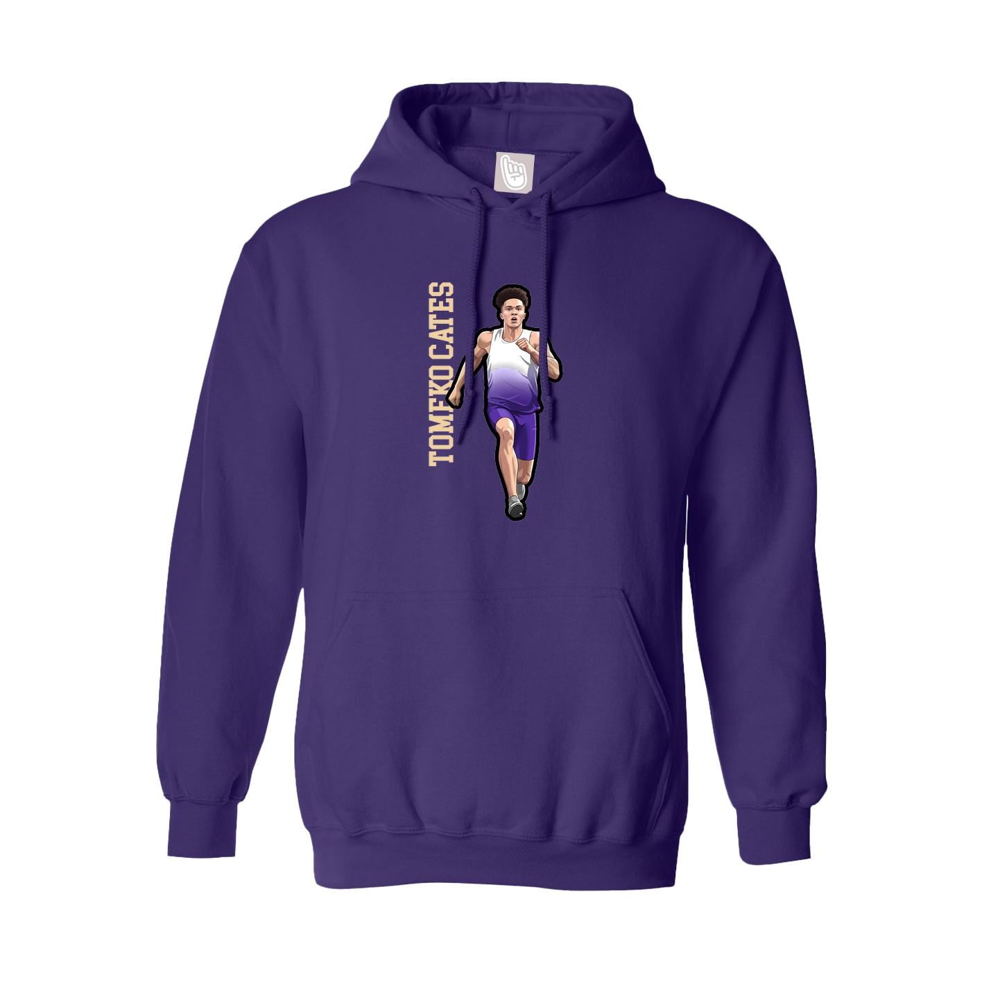 Hoodie — Name Vertical in Purple