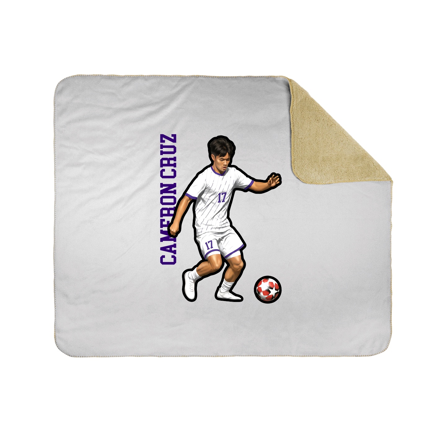Throw Blanket — Name Vertical in White