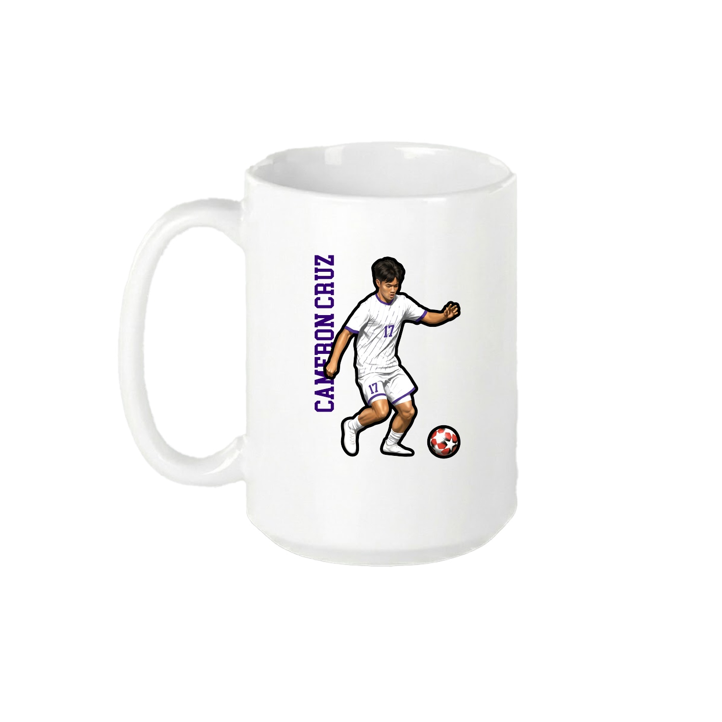 15oz Coffee Mug — Name Vertical in White