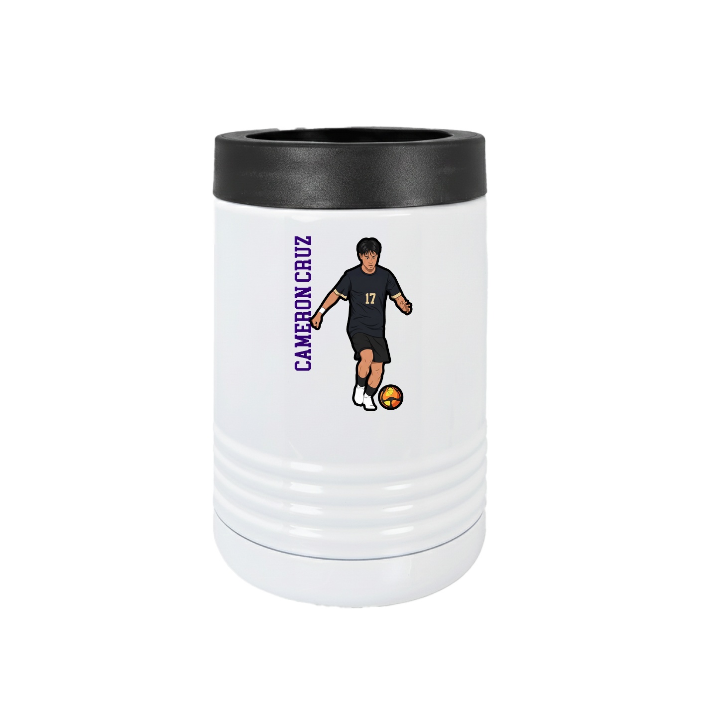 Beverage Holder — Name Vertical in White