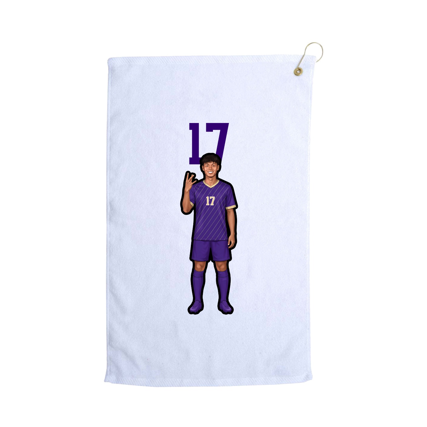 Golf Towel — Number Top in White