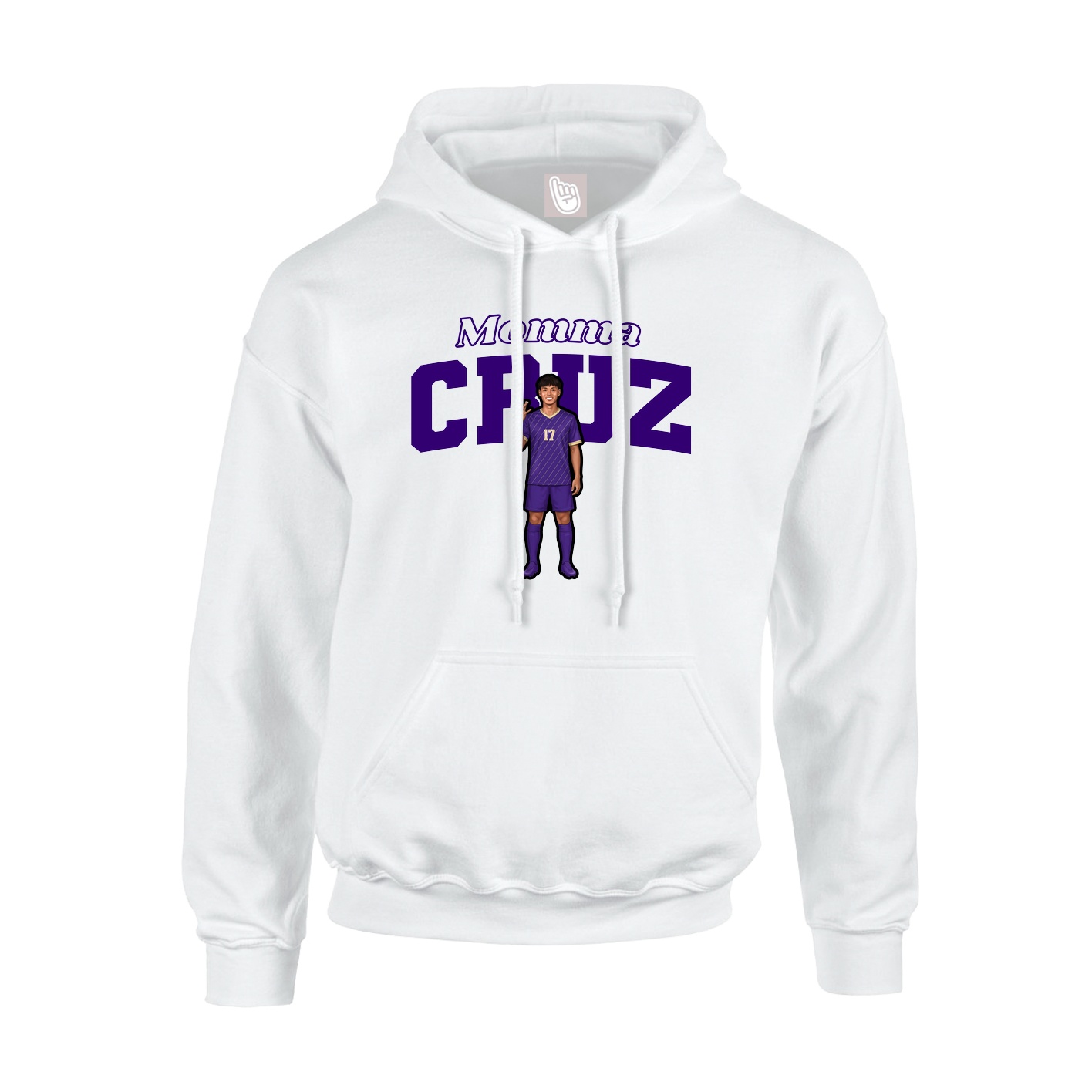 Youth Hoodie — Mothers Day Block in White