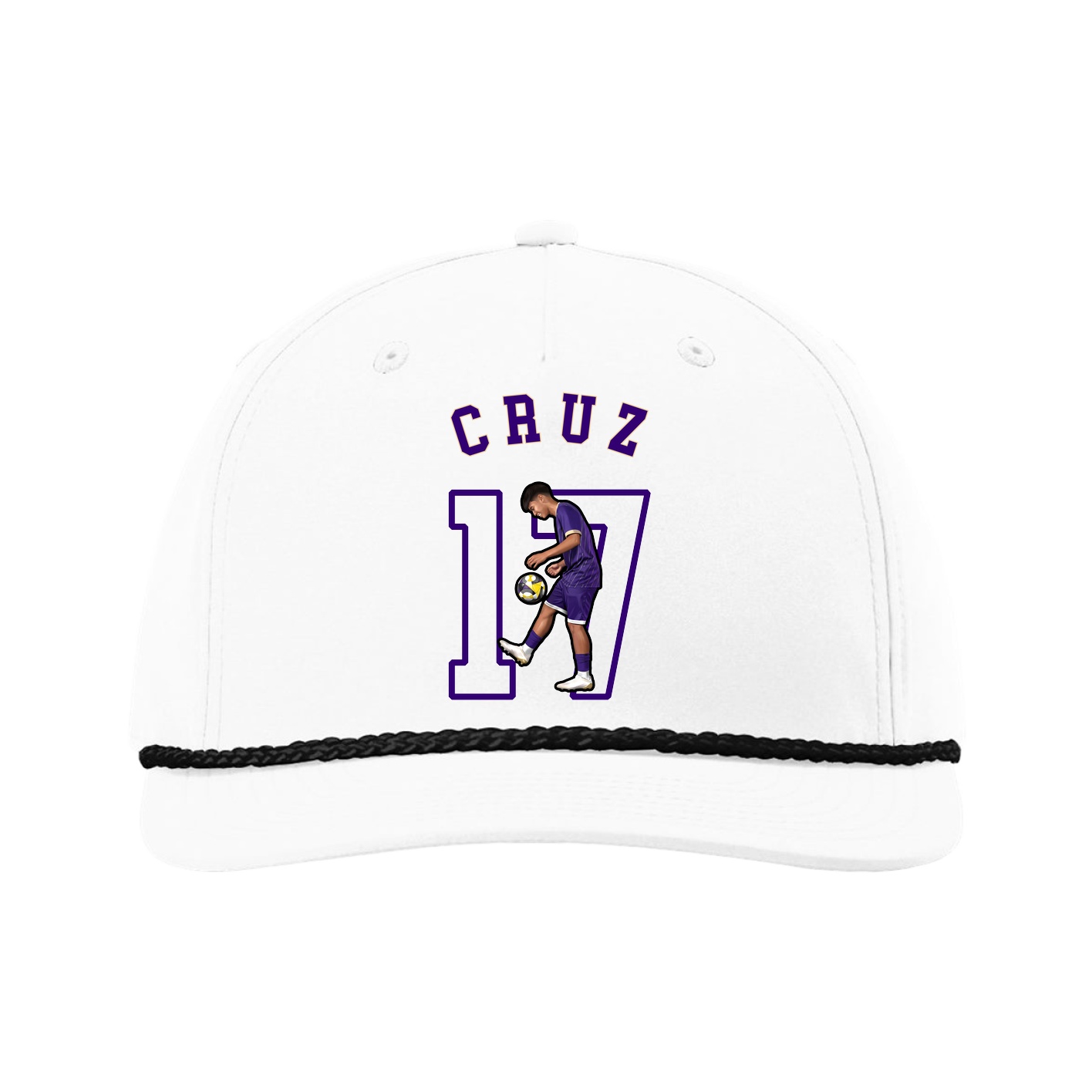 Five-Panel Classic Rope Cap — Shirsey Arch in White