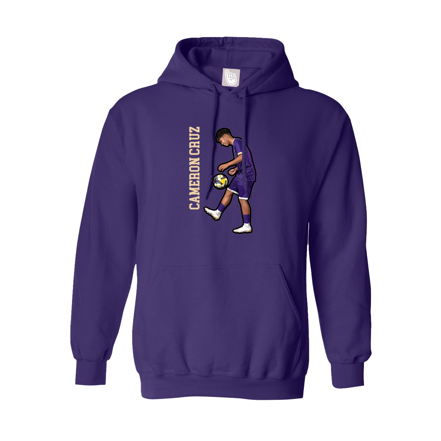 Hoodie — Name Vertical in Purple