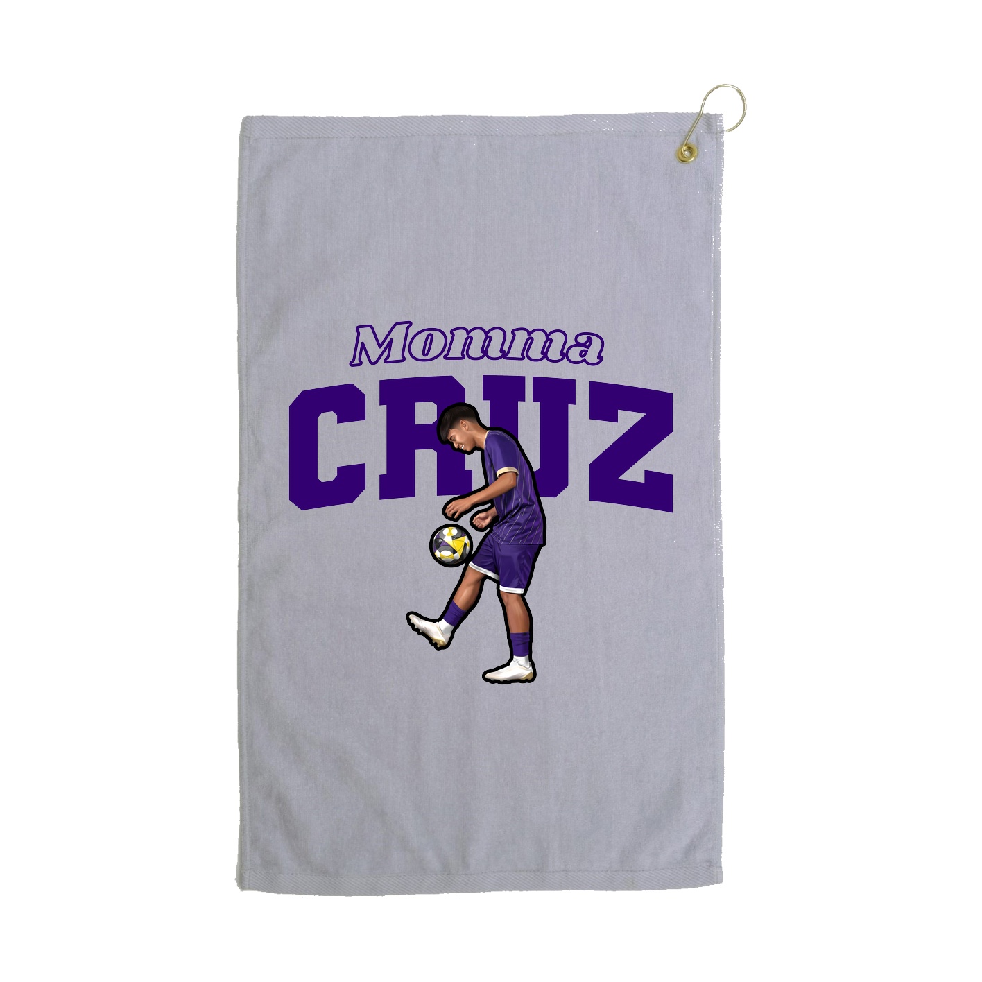 Golf Towel — Mothers Day Block in Grey
