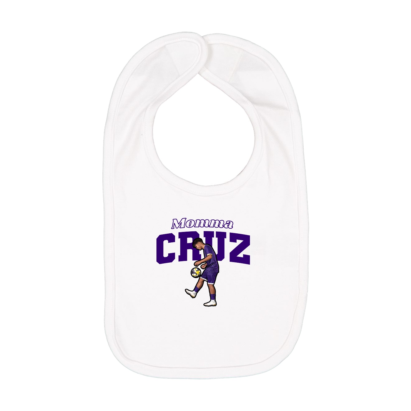 Infant Bib — Mothers Day Block in White
