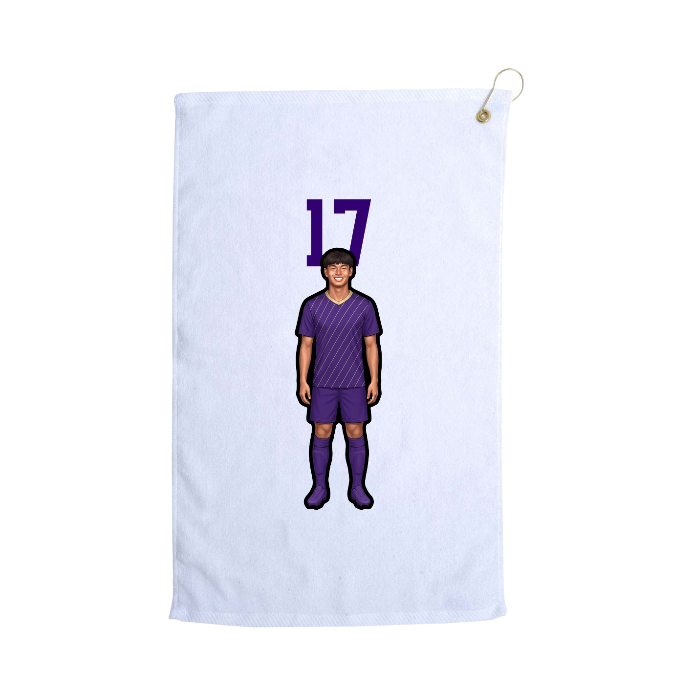 Golf Towel — Number Top in White