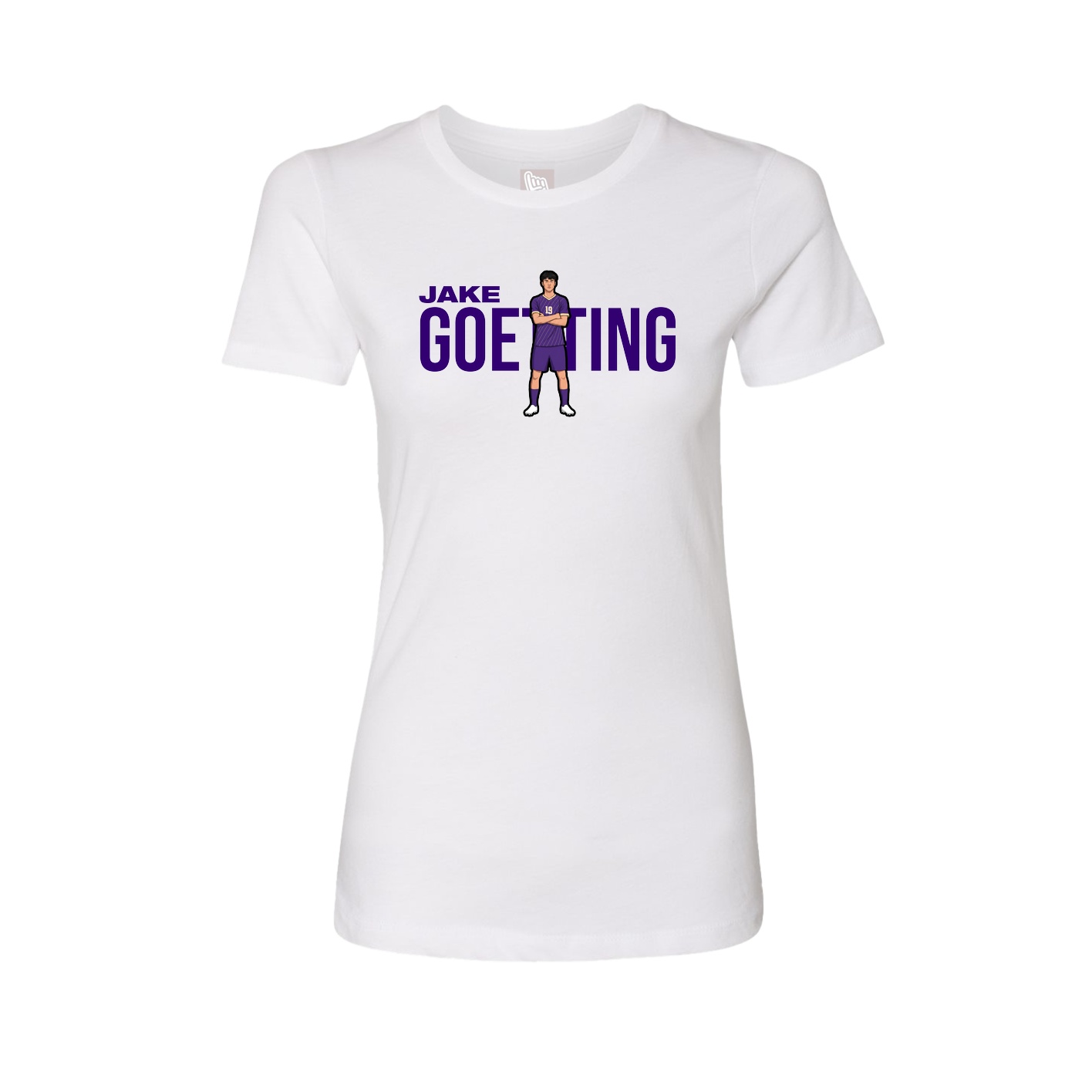 Fitted Women's Tee — Player Name in White