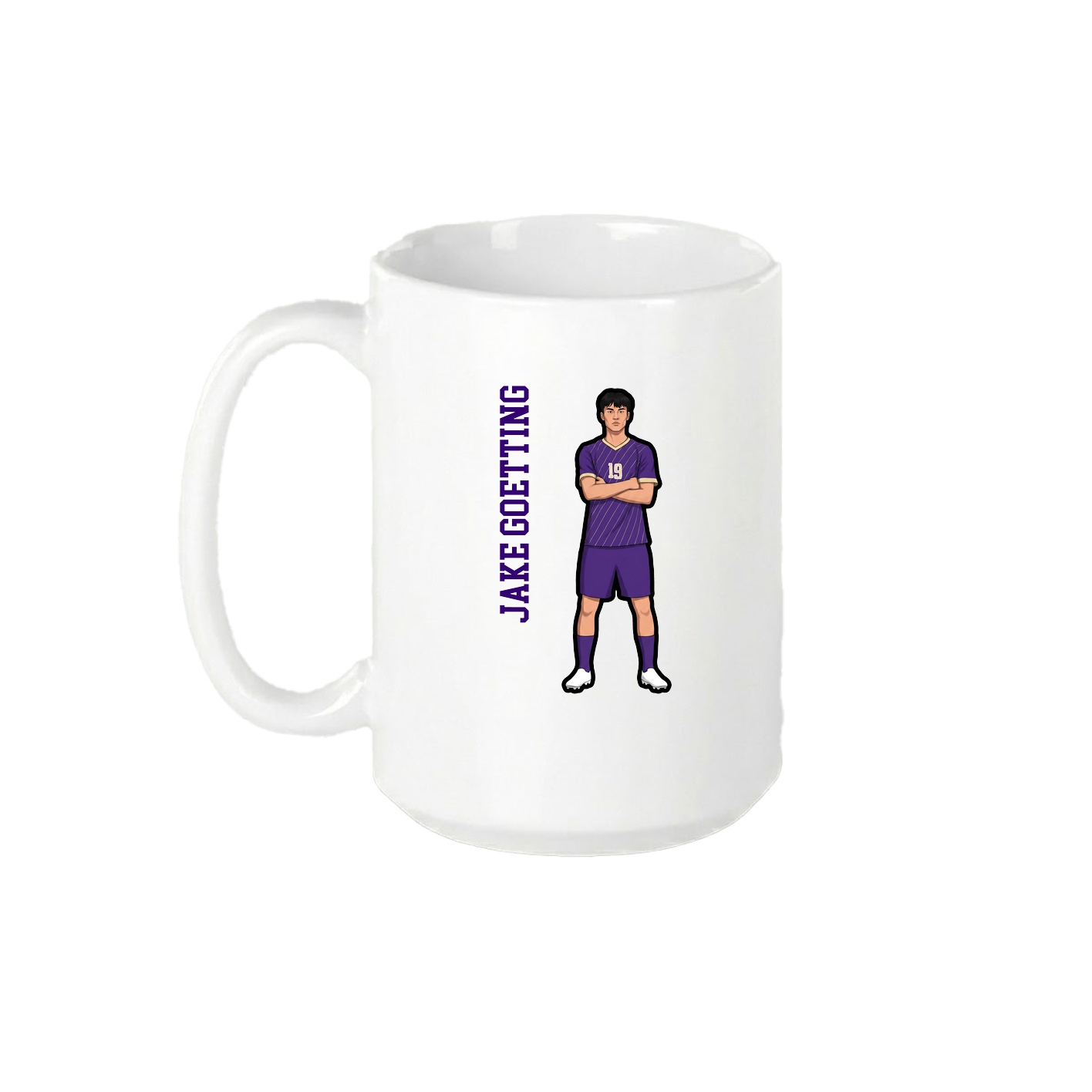 15oz Coffee Mug — Name Vertical in White