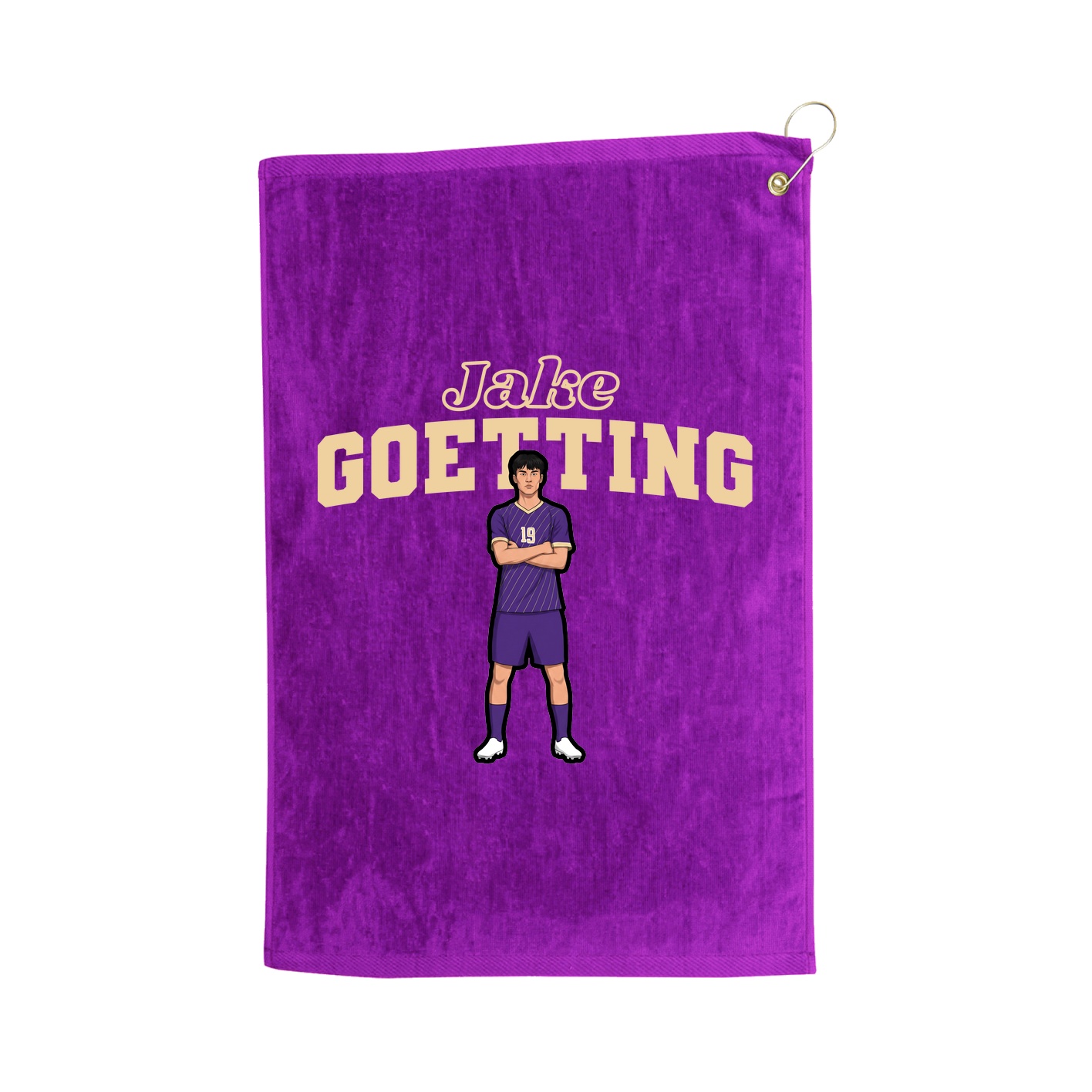 Golf Towel — Name Arch in Purple