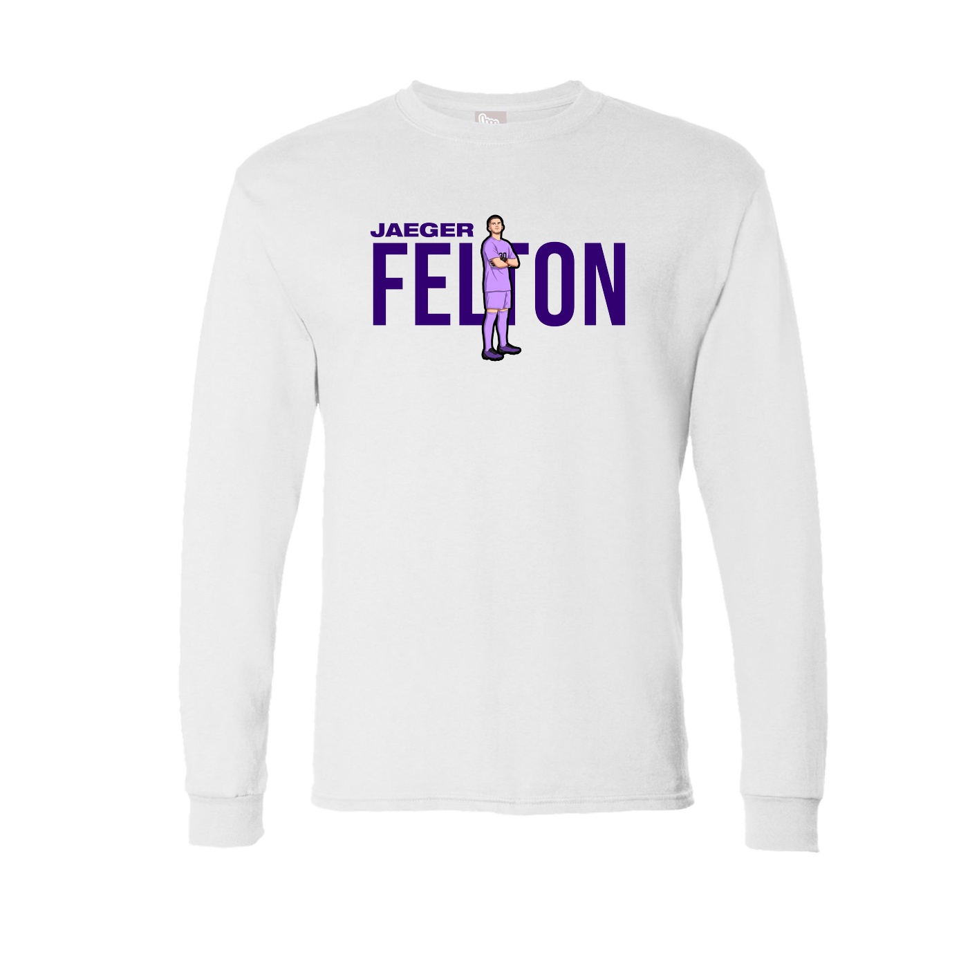 Long Sleeve Tee — Player Name in White