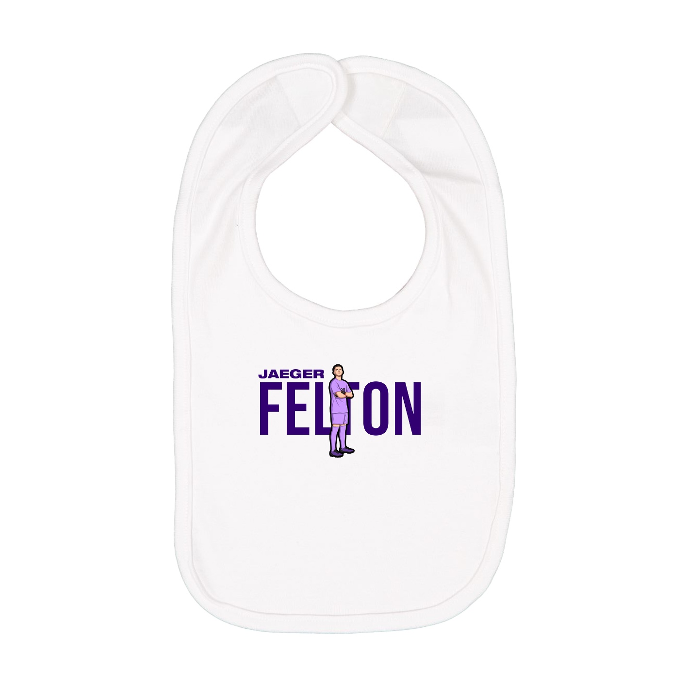 Infant Bib — Player Name in White