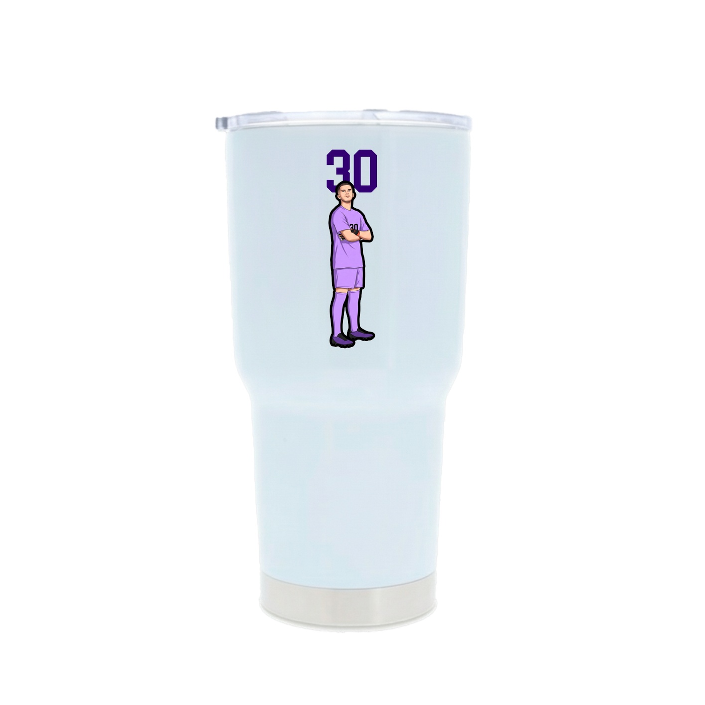 30oz Stainless Steel Tumbler — Number Top in White
