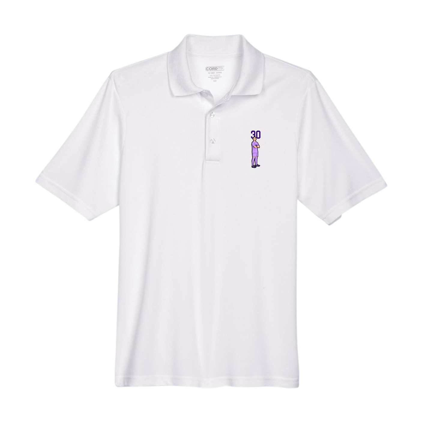 Performance Polo — Number Top in White