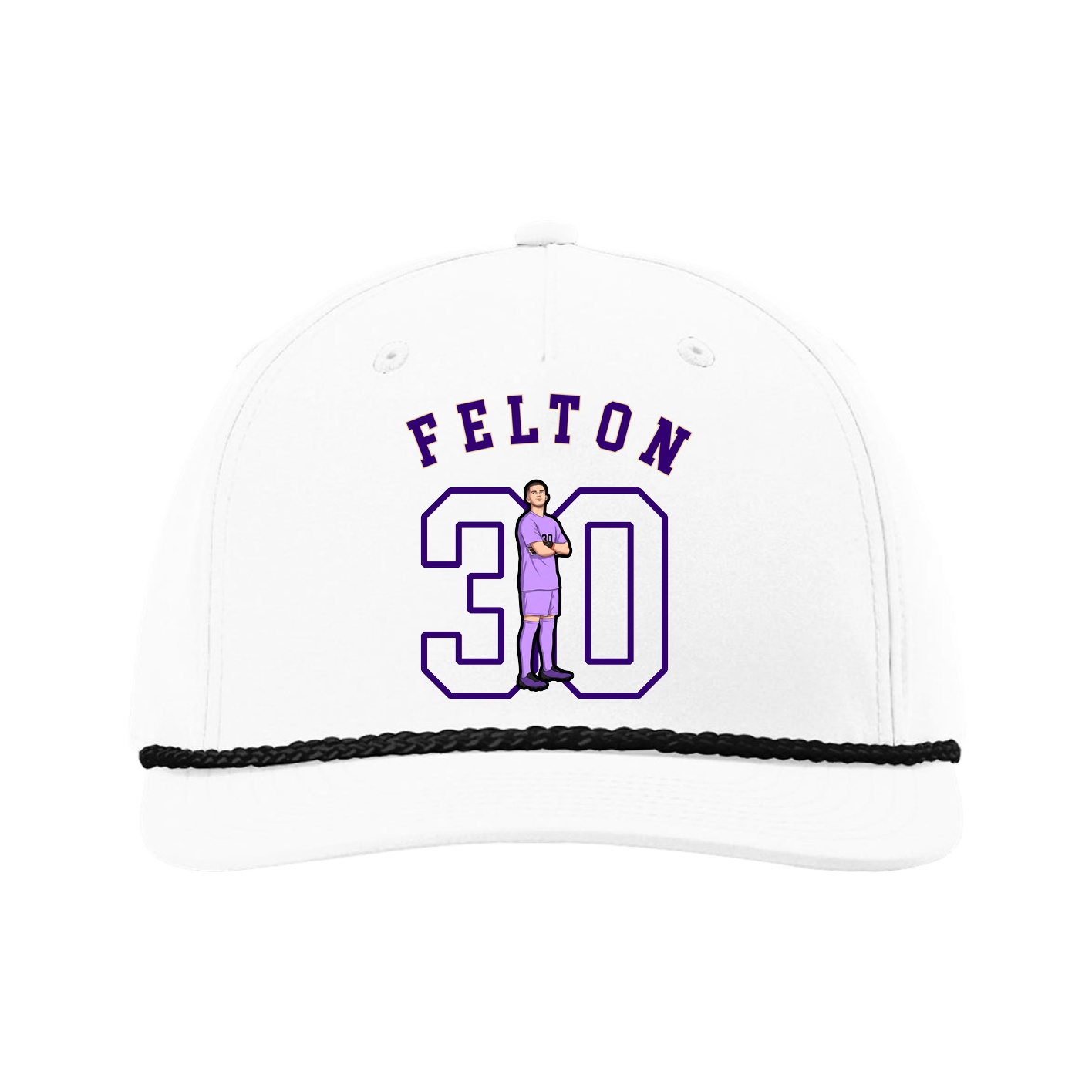 Five-Panel Classic Rope Cap — Shirsey Arch in White