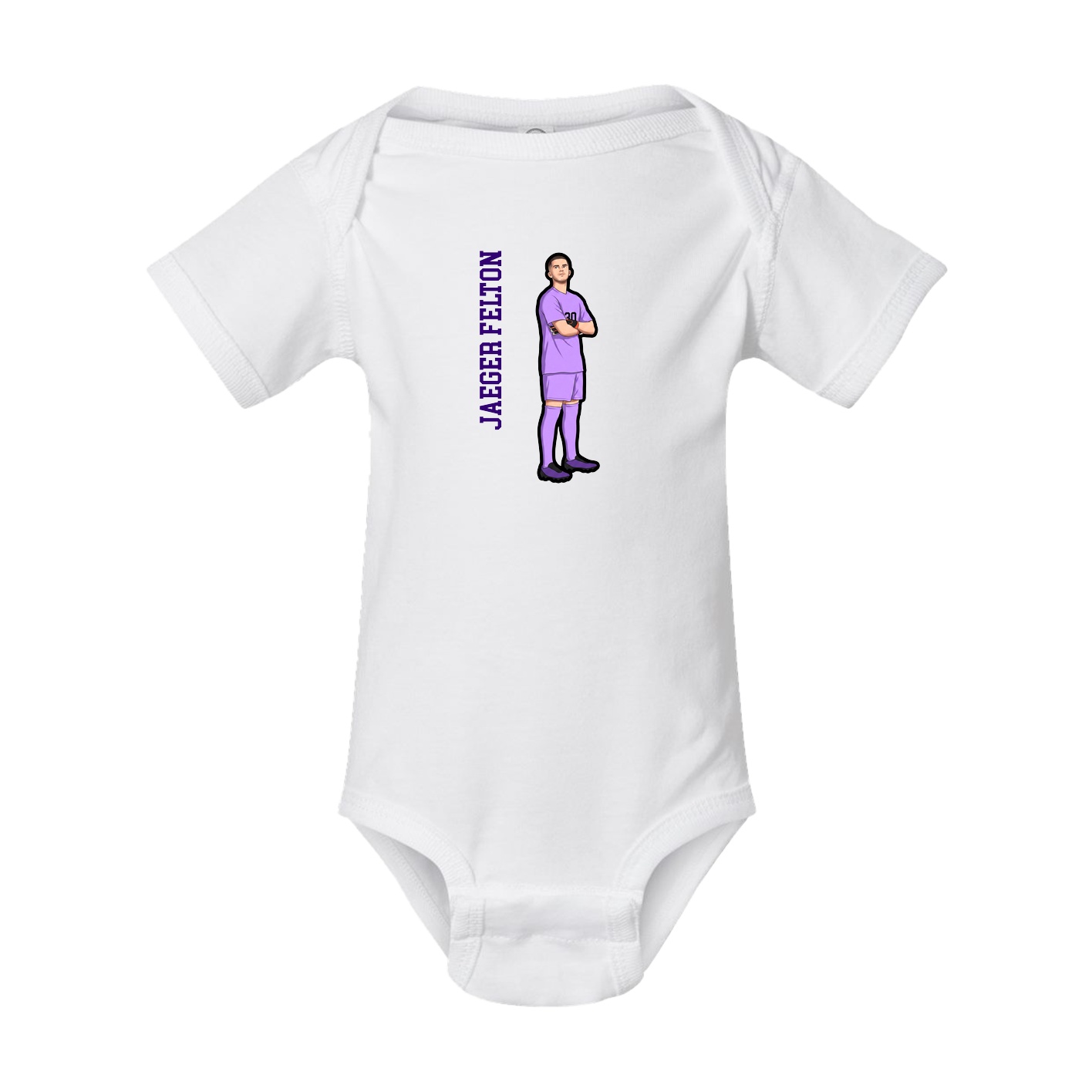 Baby Onesie — Name Vertical in White