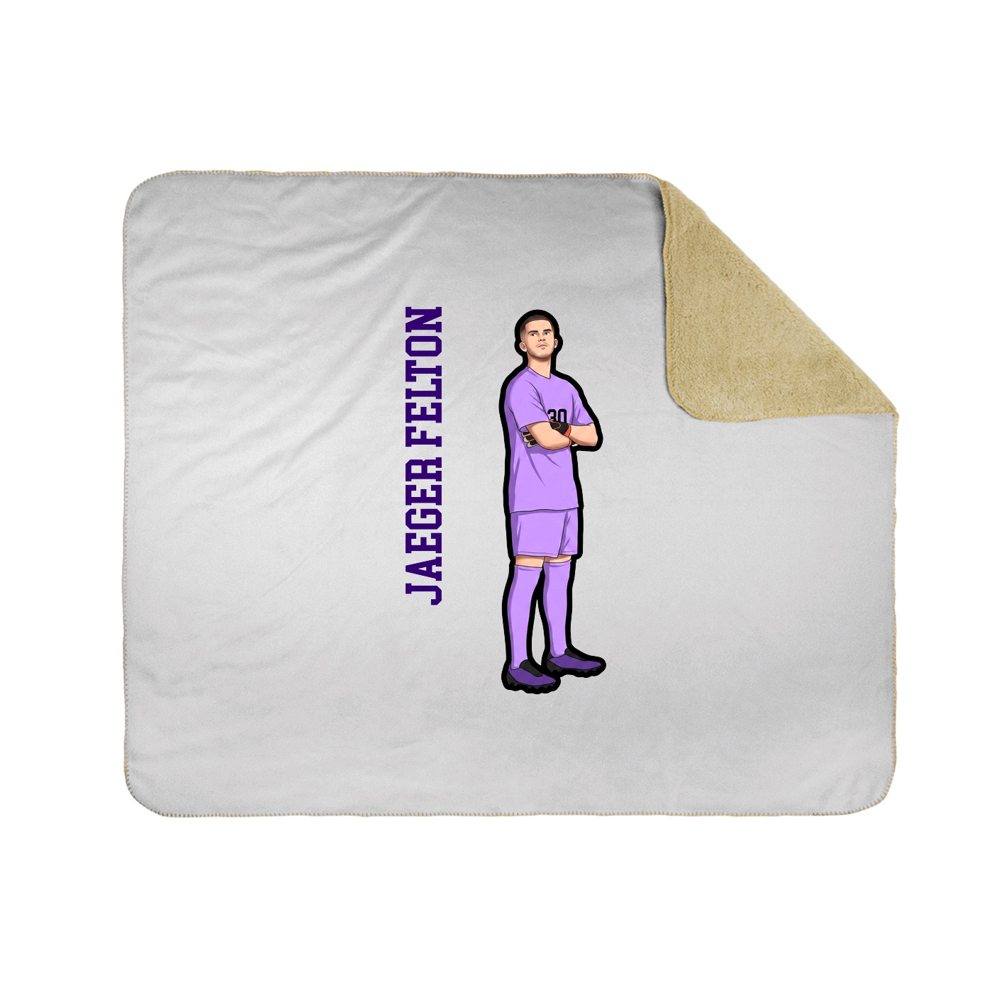 Throw Blanket — Name Vertical in White
