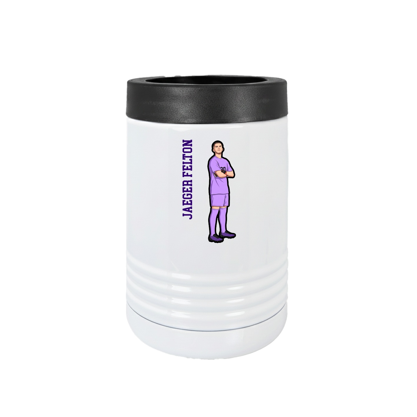Beverage Holder — Name Vertical in White
