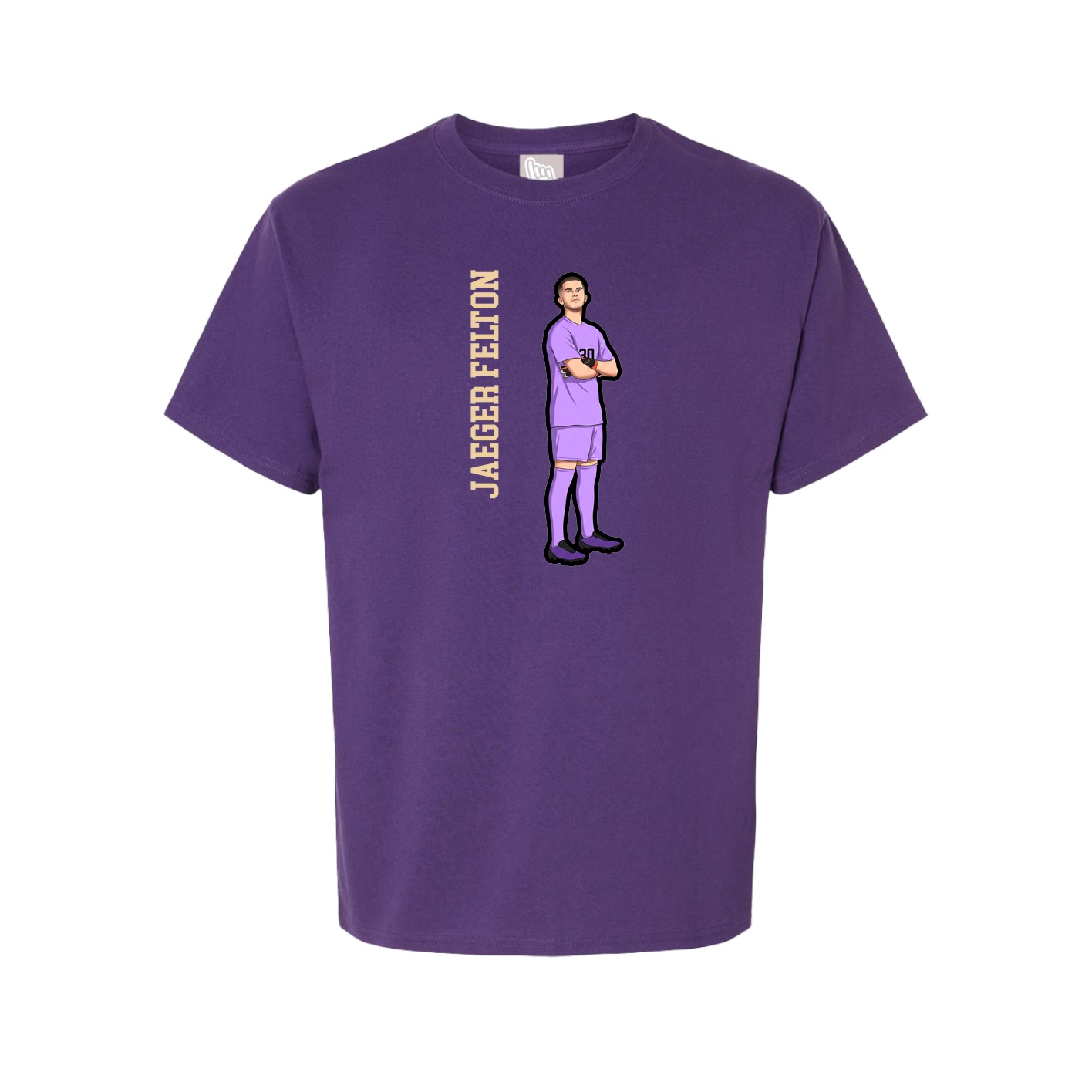 Youth Tee — Name Vertical in Purple