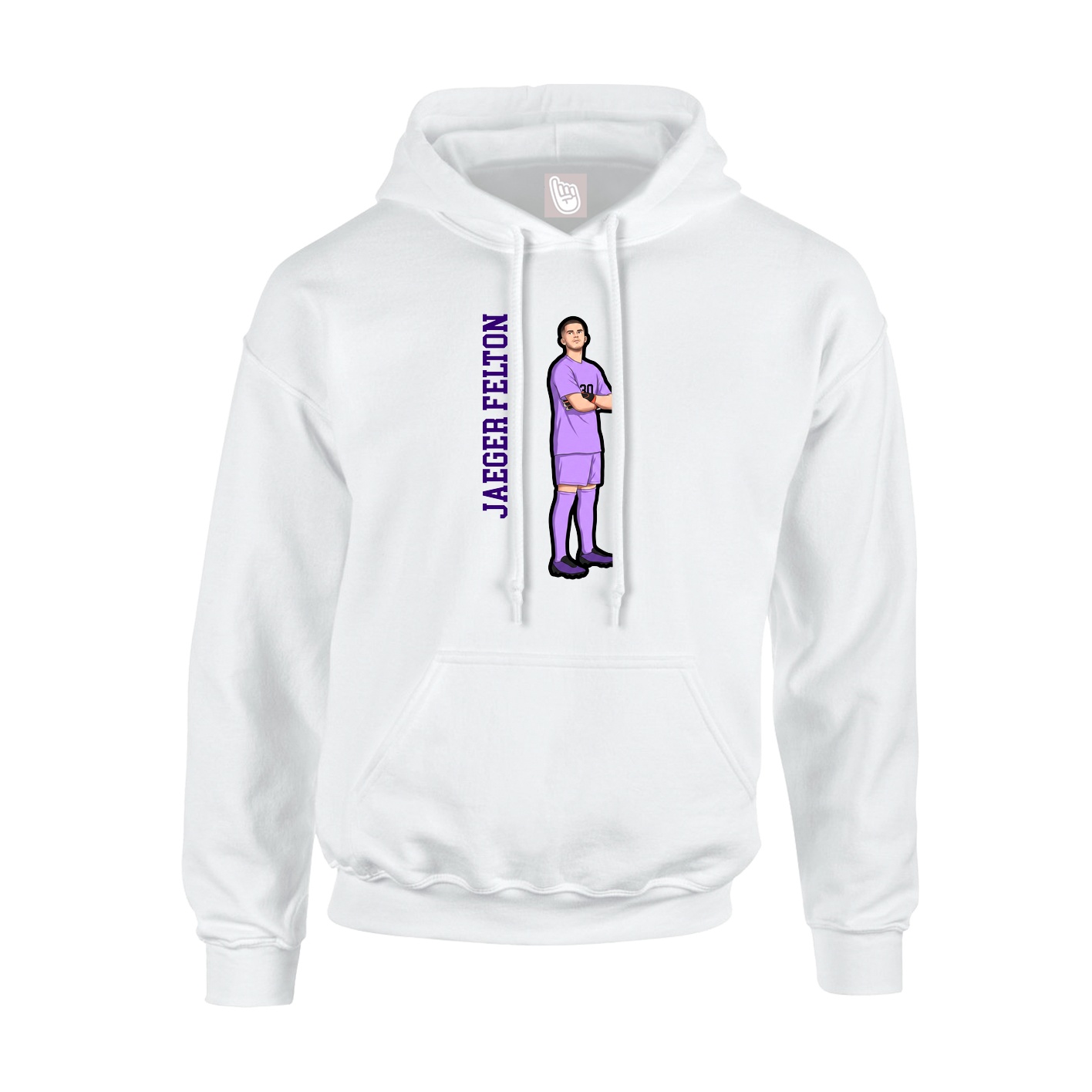 Youth Hoodie — Name Vertical in White