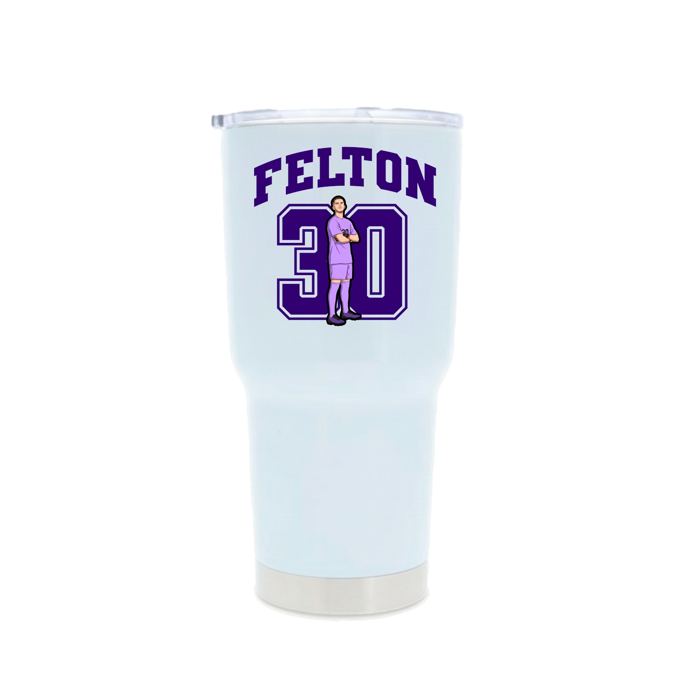 30oz Stainless Steel Tumbler — Number in White