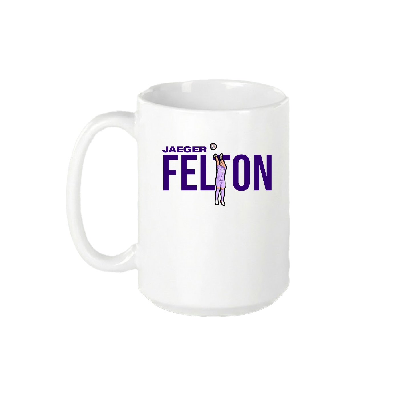 15oz Coffee Mug — Player Name in White