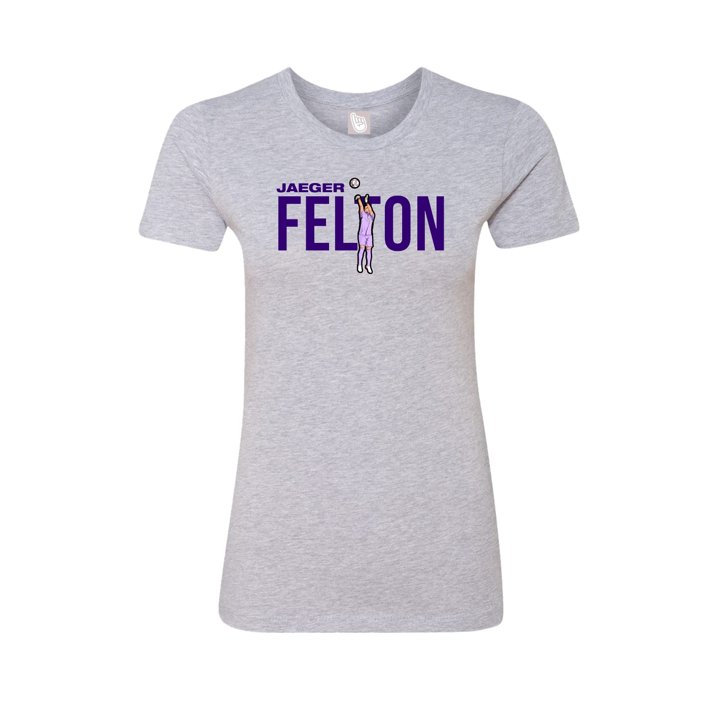 Fitted Women's Tee — Player Name in Grey