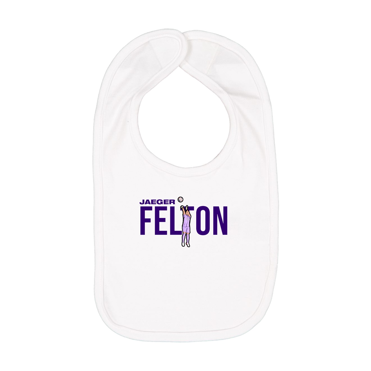 Infant Bib — Player Name in White