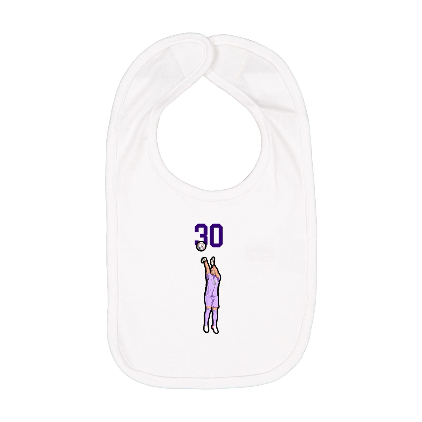 Infant Bib — Number Top in White