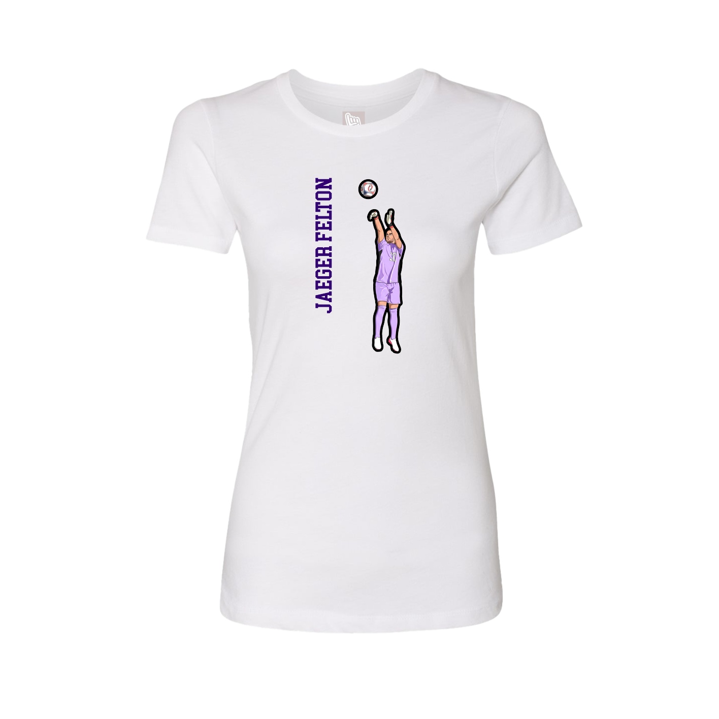 Fitted Women's Tee — Name Vertical in White
