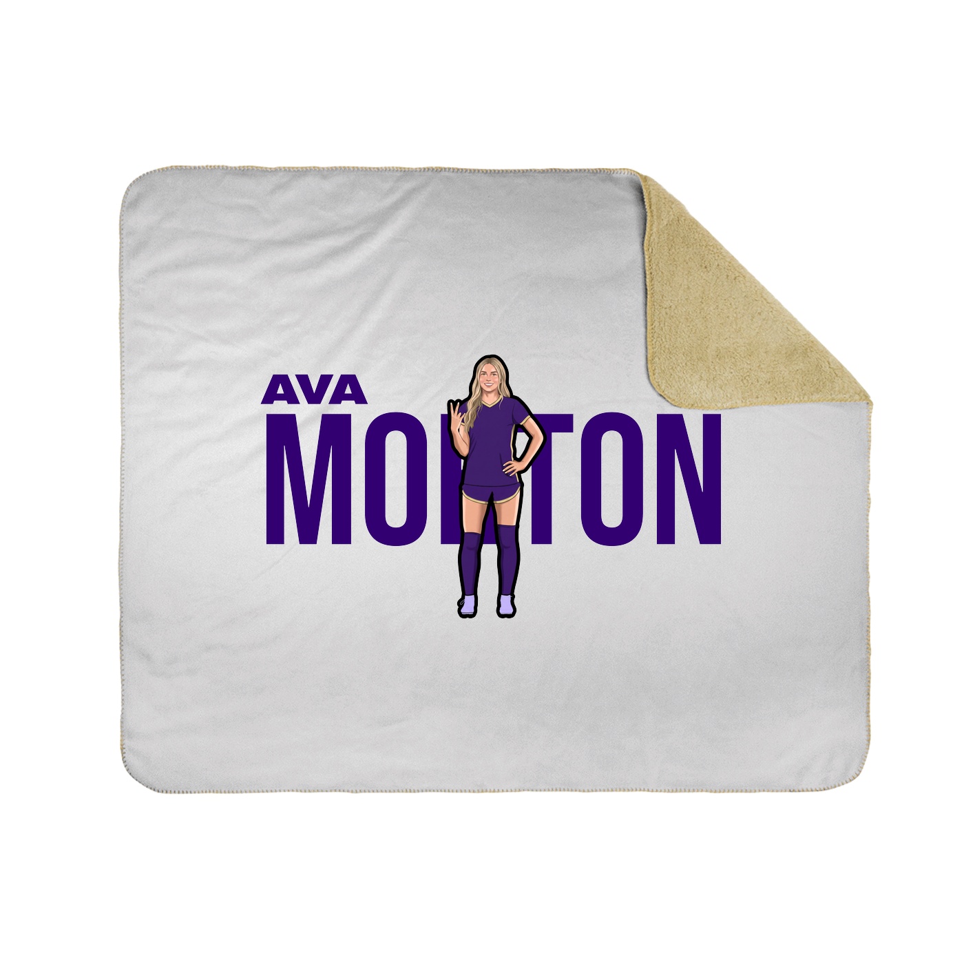 Throw Blanket — Player Name in White
