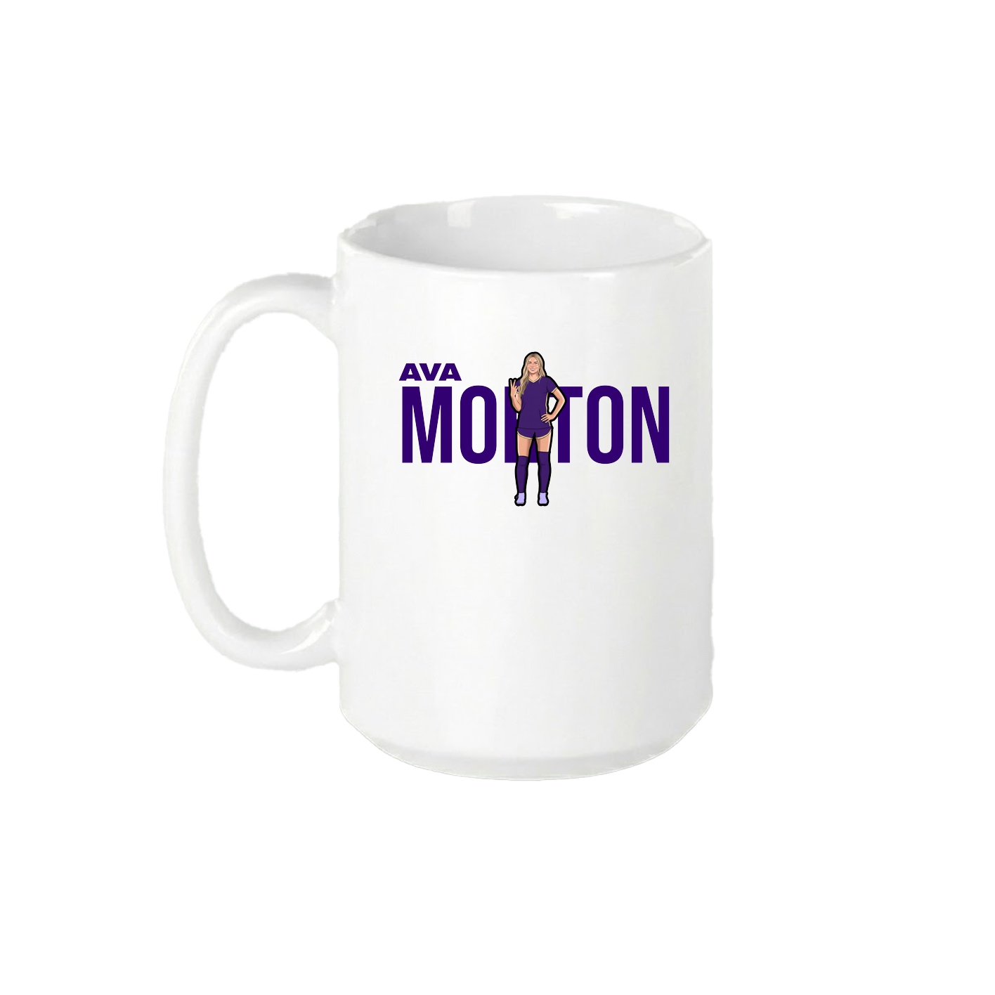 15oz Coffee Mug — Player Name in White