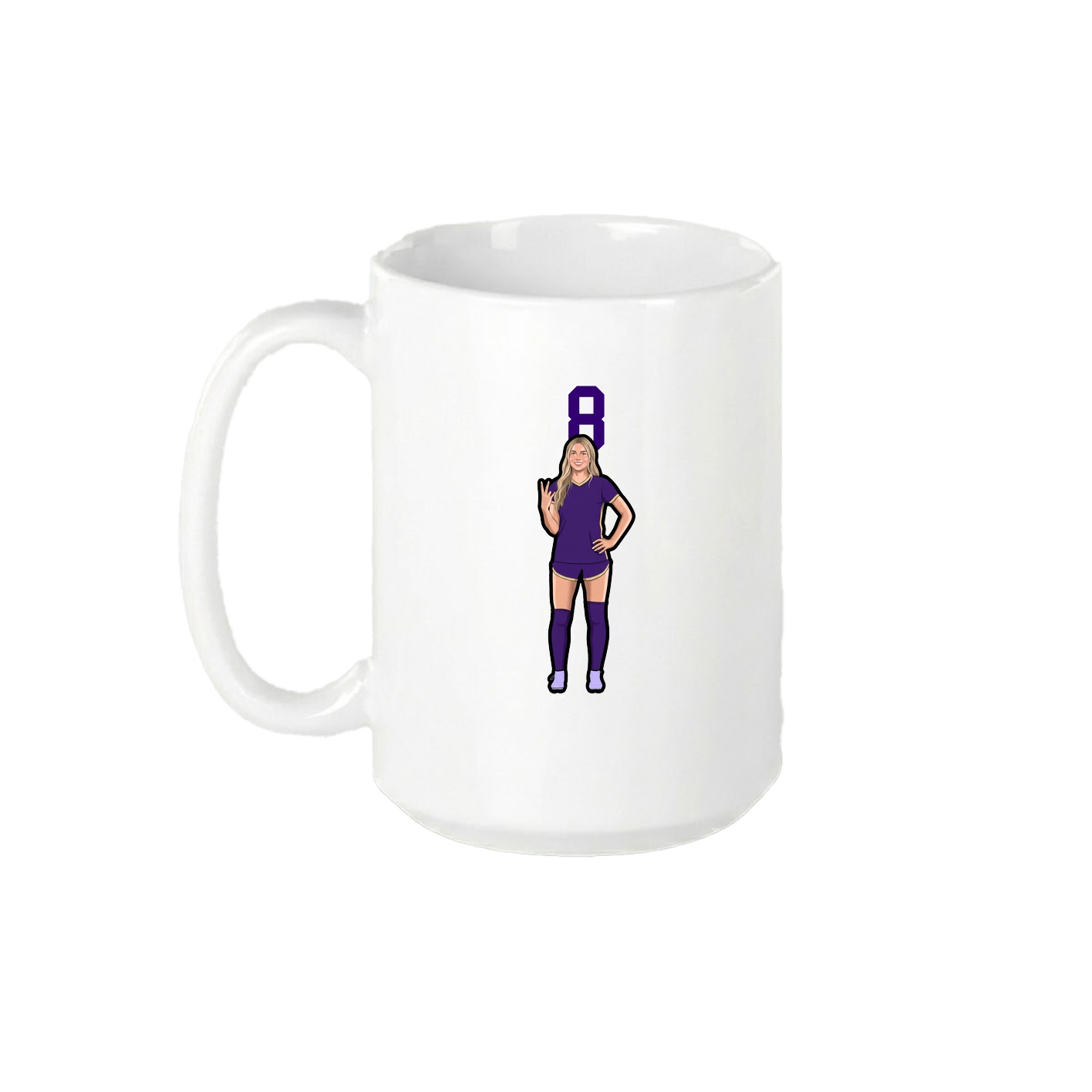 15oz Coffee Mug — Number Top in White