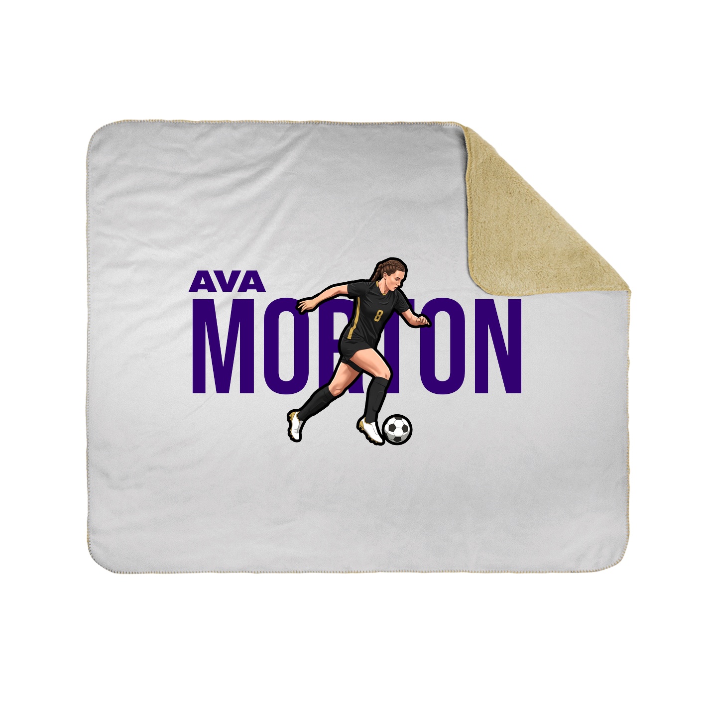 Throw Blanket — Player Name in White